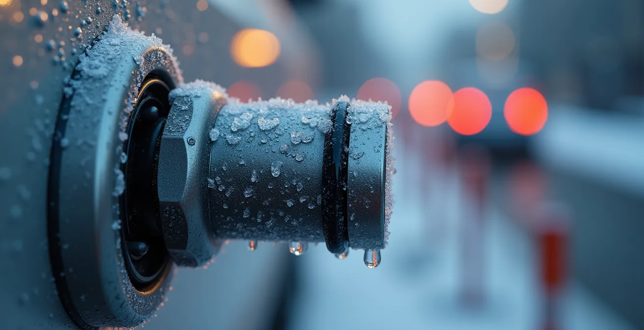 Station de recharge rapide le long d'une autoroute canadienne en hiver