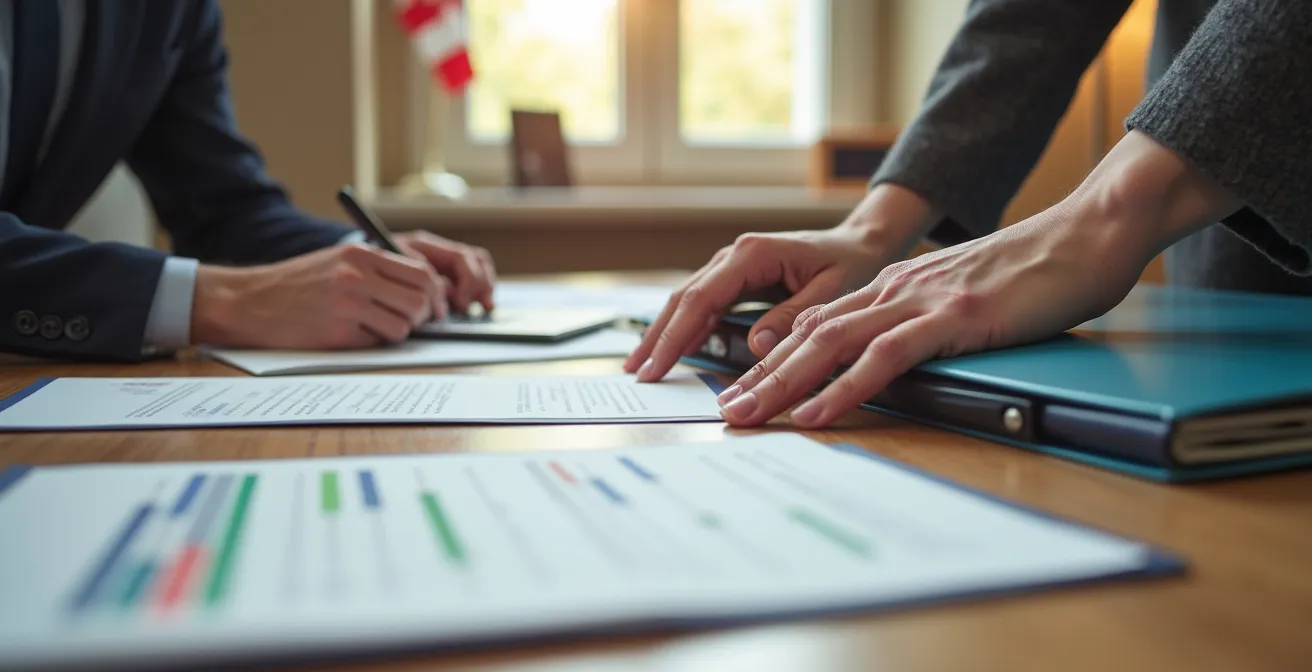 Bureau de transporteur avec documents d'audit PEVL organisés sur une table de travail