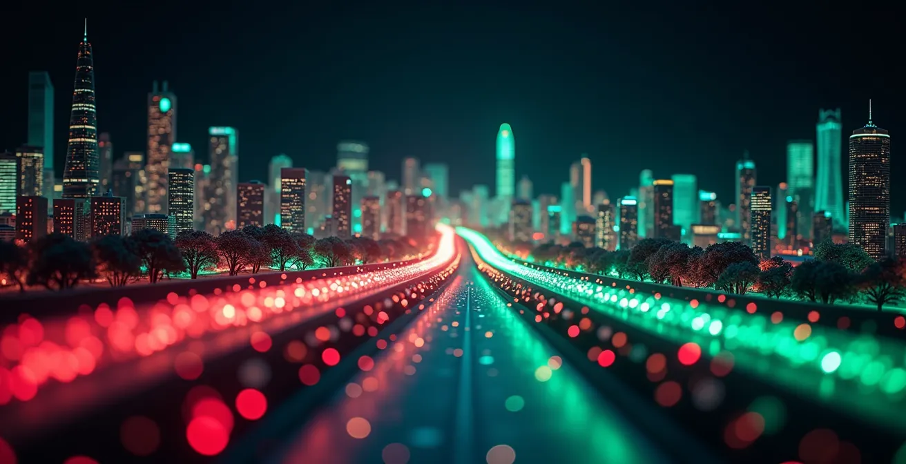 Visualisation abstraite de flux de données et patterns de déplacement urbain